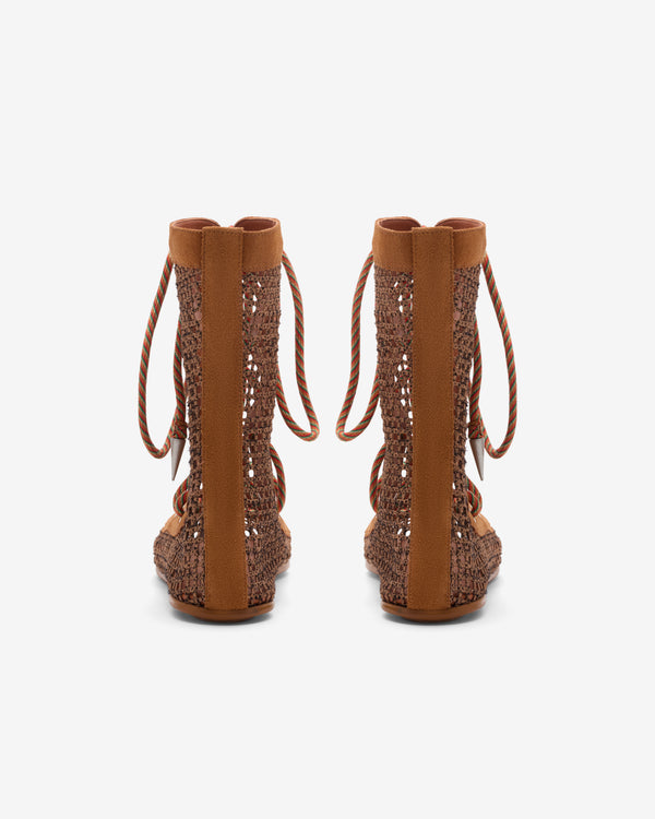 Kiko Kostadinov - Women's Reticella Lace Up Boot - (Caramel)