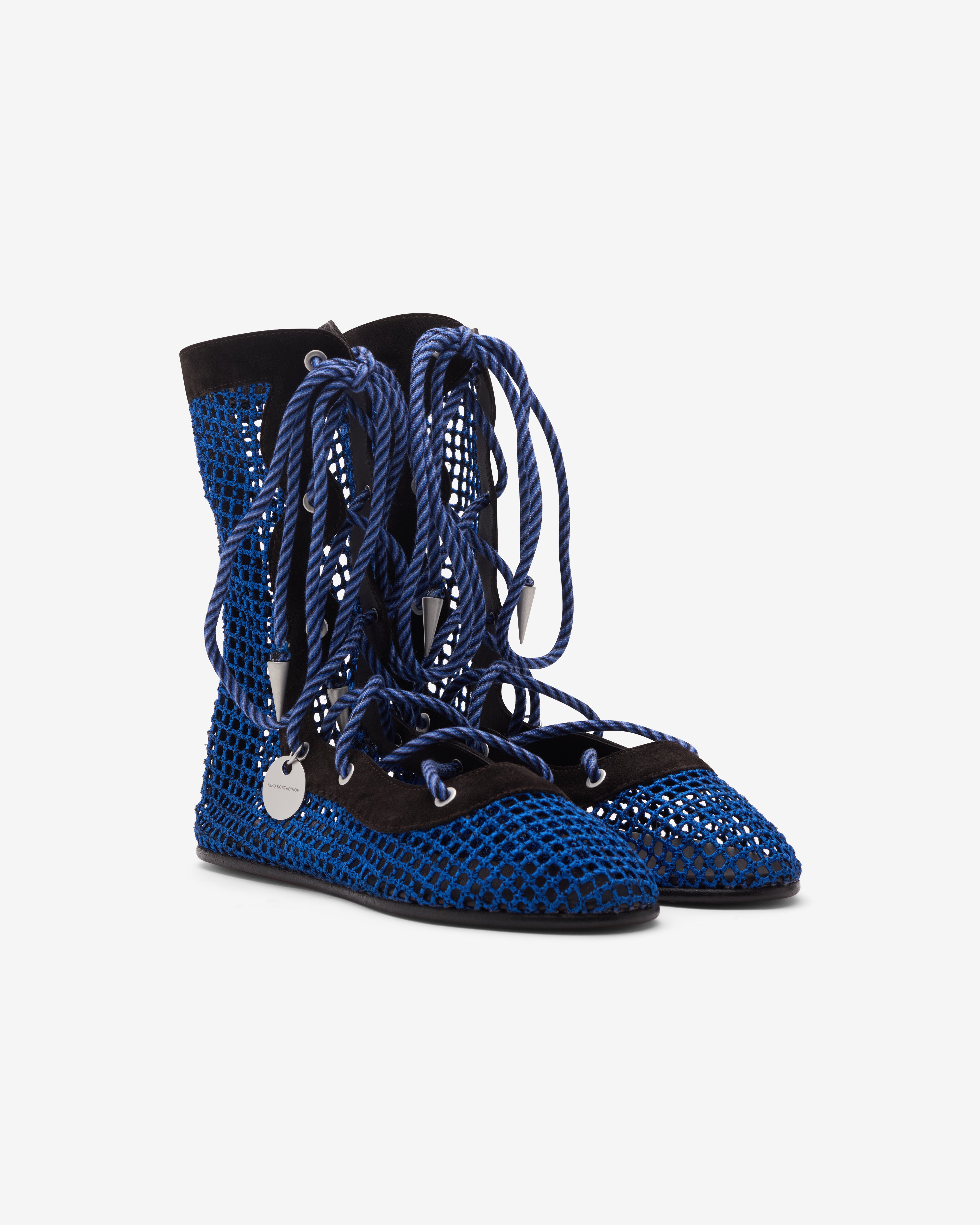 Kiko Kostadinov: Women's Reticella Lace Up Boot (Sapphire) | Dover