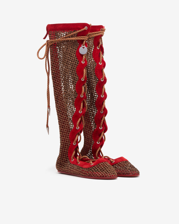 Kiko Kostadinov - Women's Reticella Knee High Boot - (Red)