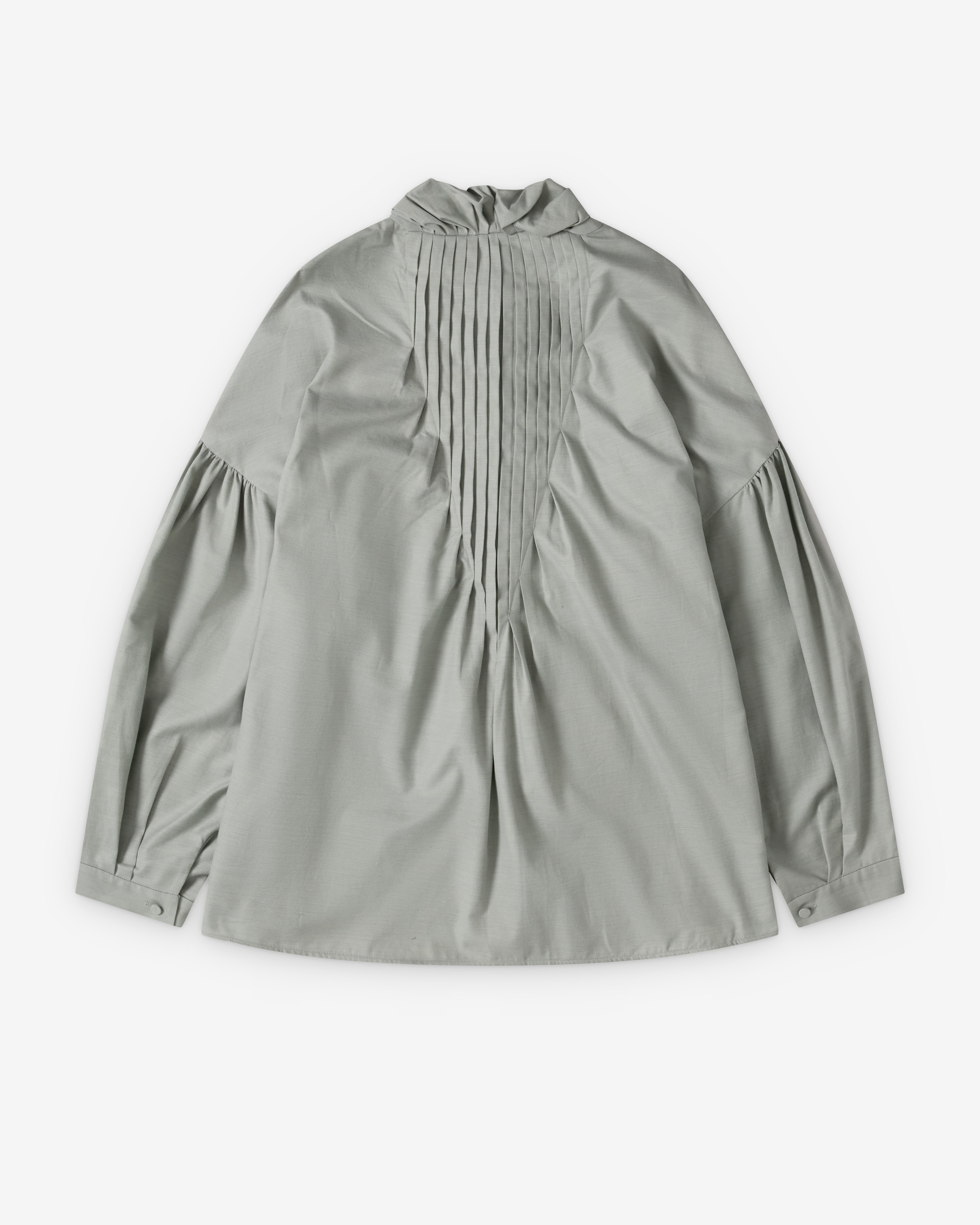 Kiko Kostadinov: Men's Evers Pleated Shirt (Soft Grey) | Dover