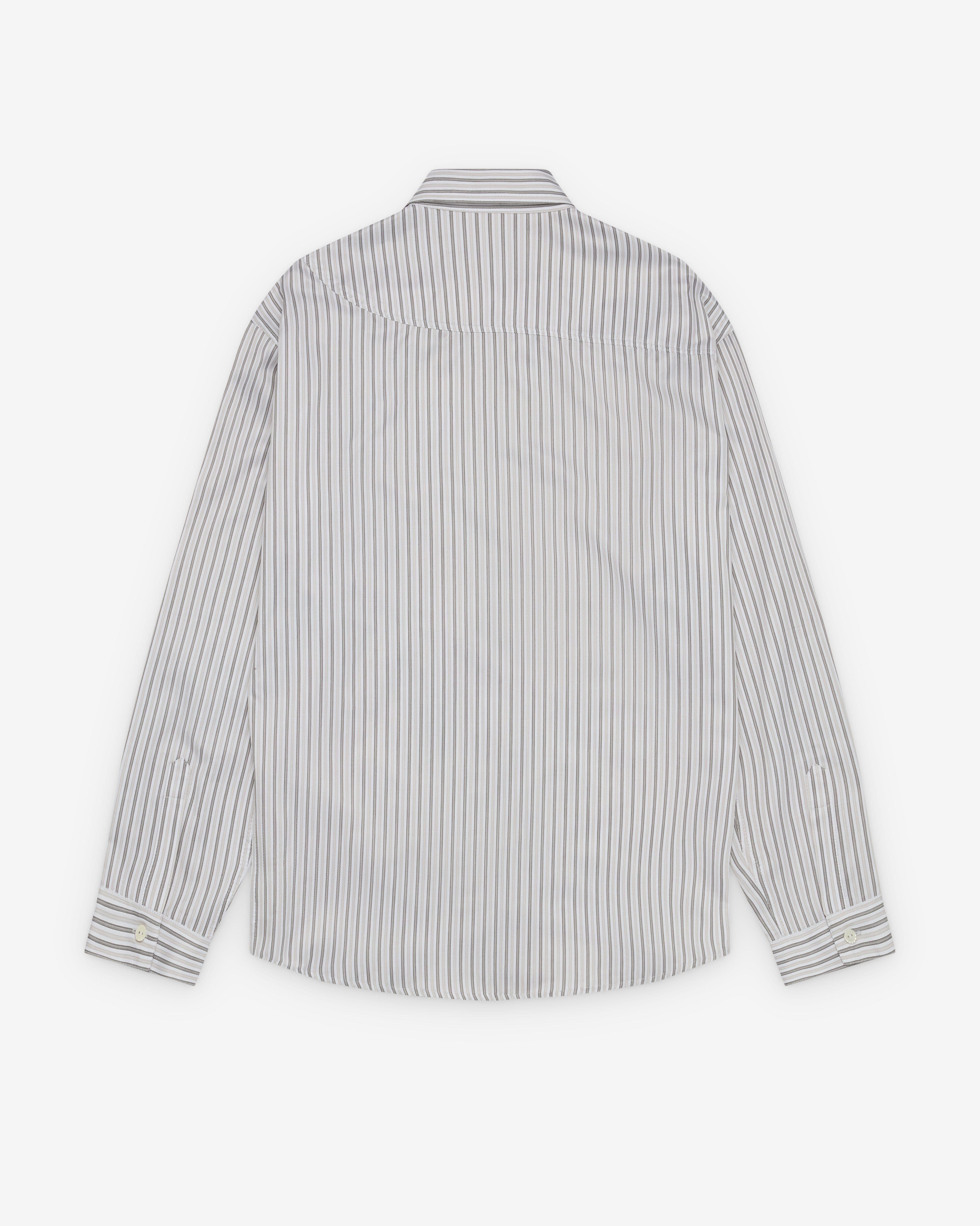 Kiko Kostadinov: Men's Veca Panelled Shirt (White/Khaki) | Dover