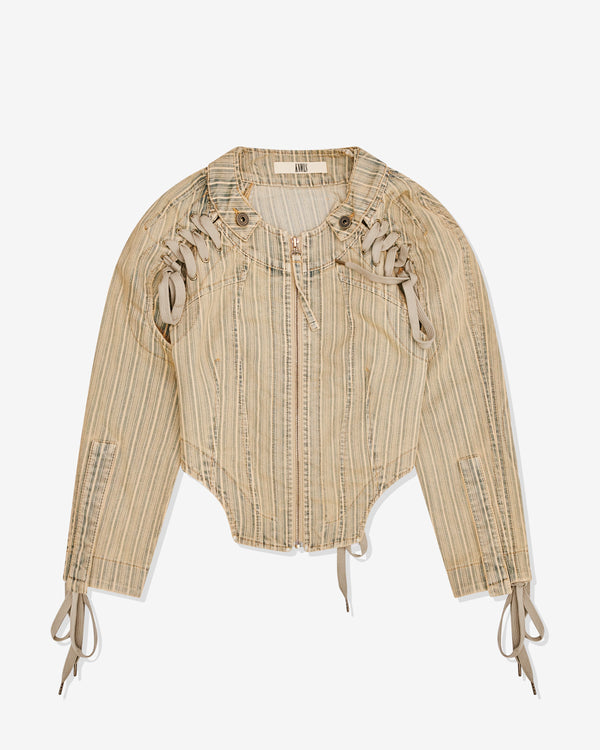 KNWLS - Women's Wash Striped Denim Jacket - (Tan)