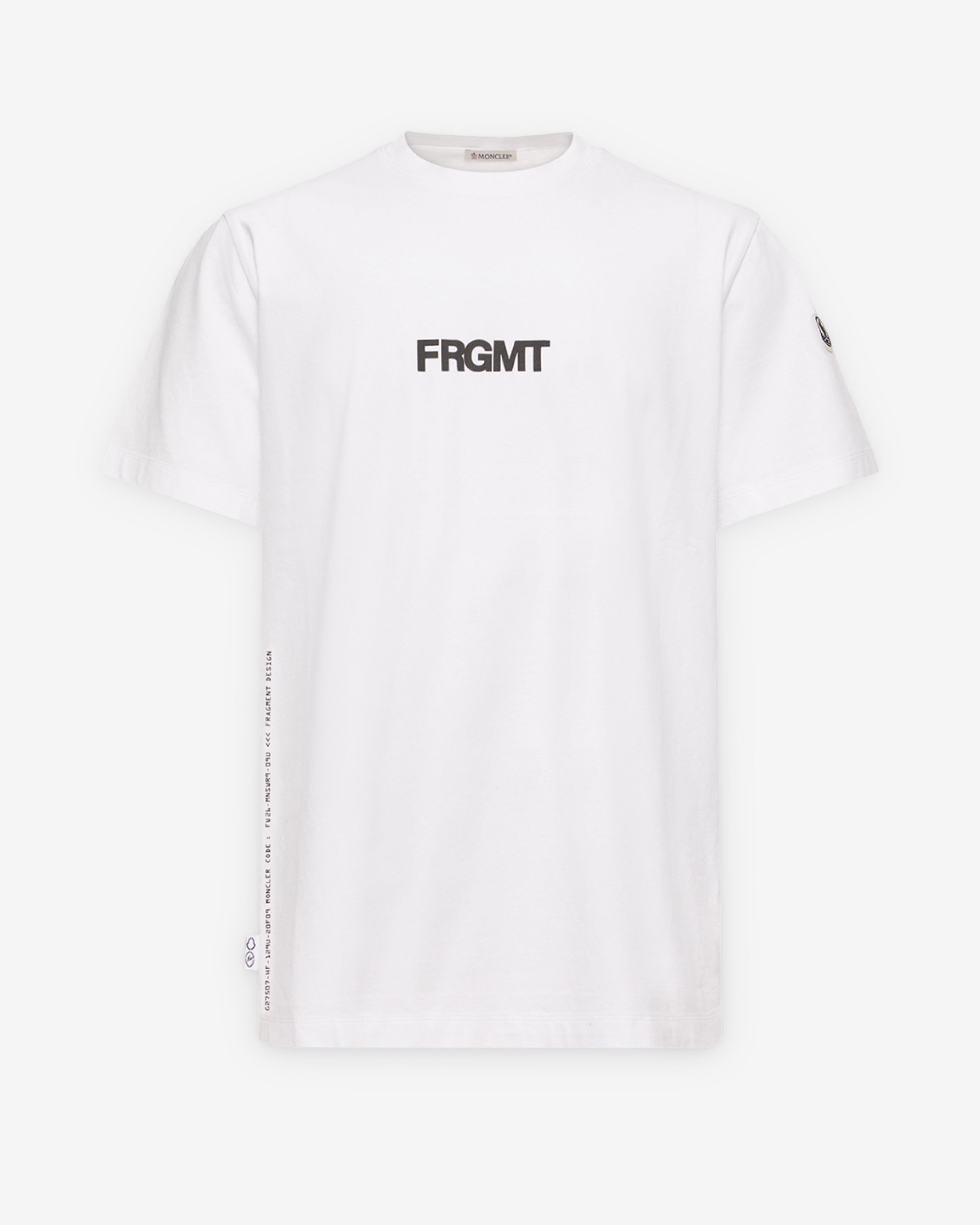 Moncler: Men's Fragment Dog Print T-Shirt (White) | Dover Street