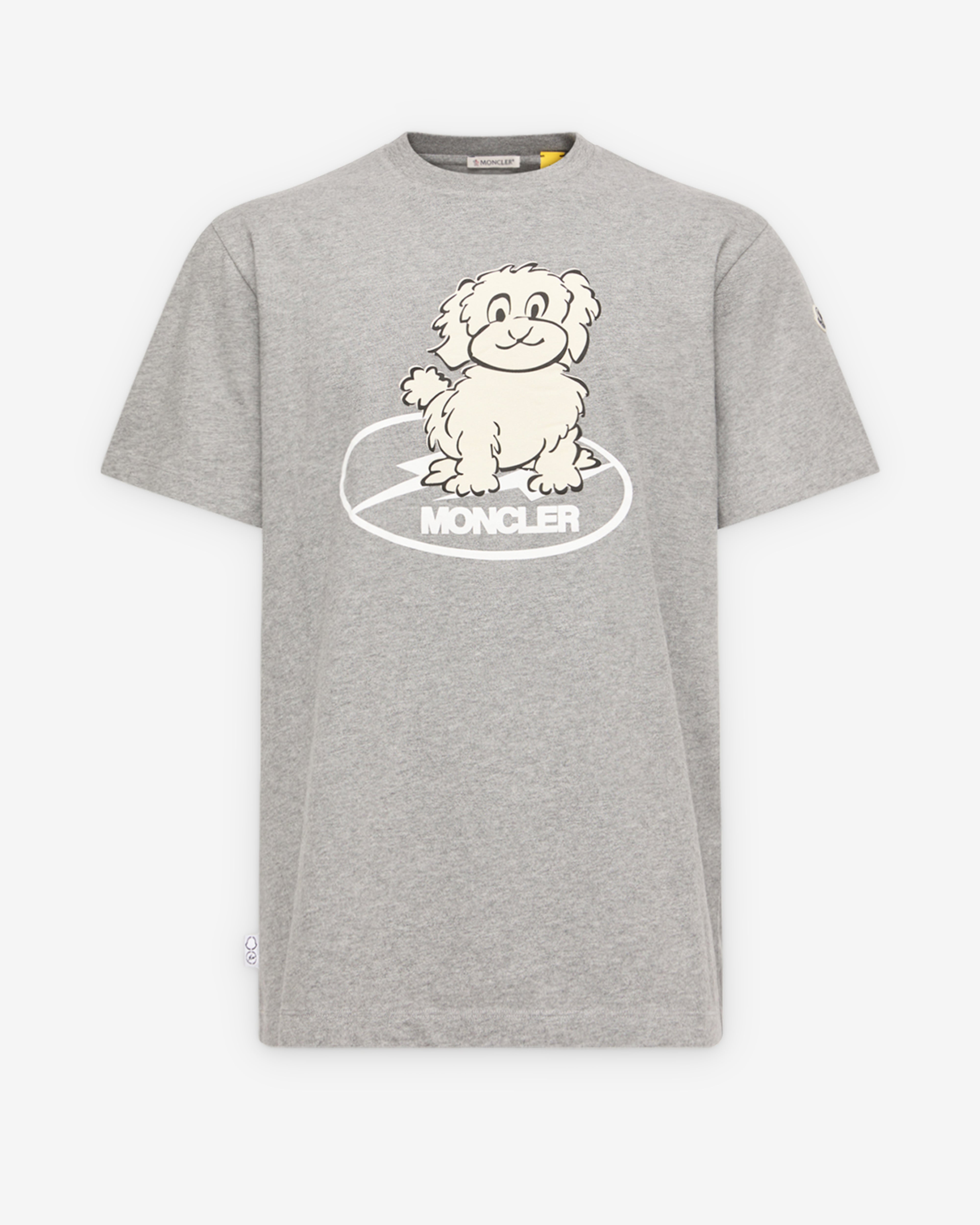 Moncler: Men's Fragment Dog Print T-Shirt (Charcoal) | Dover