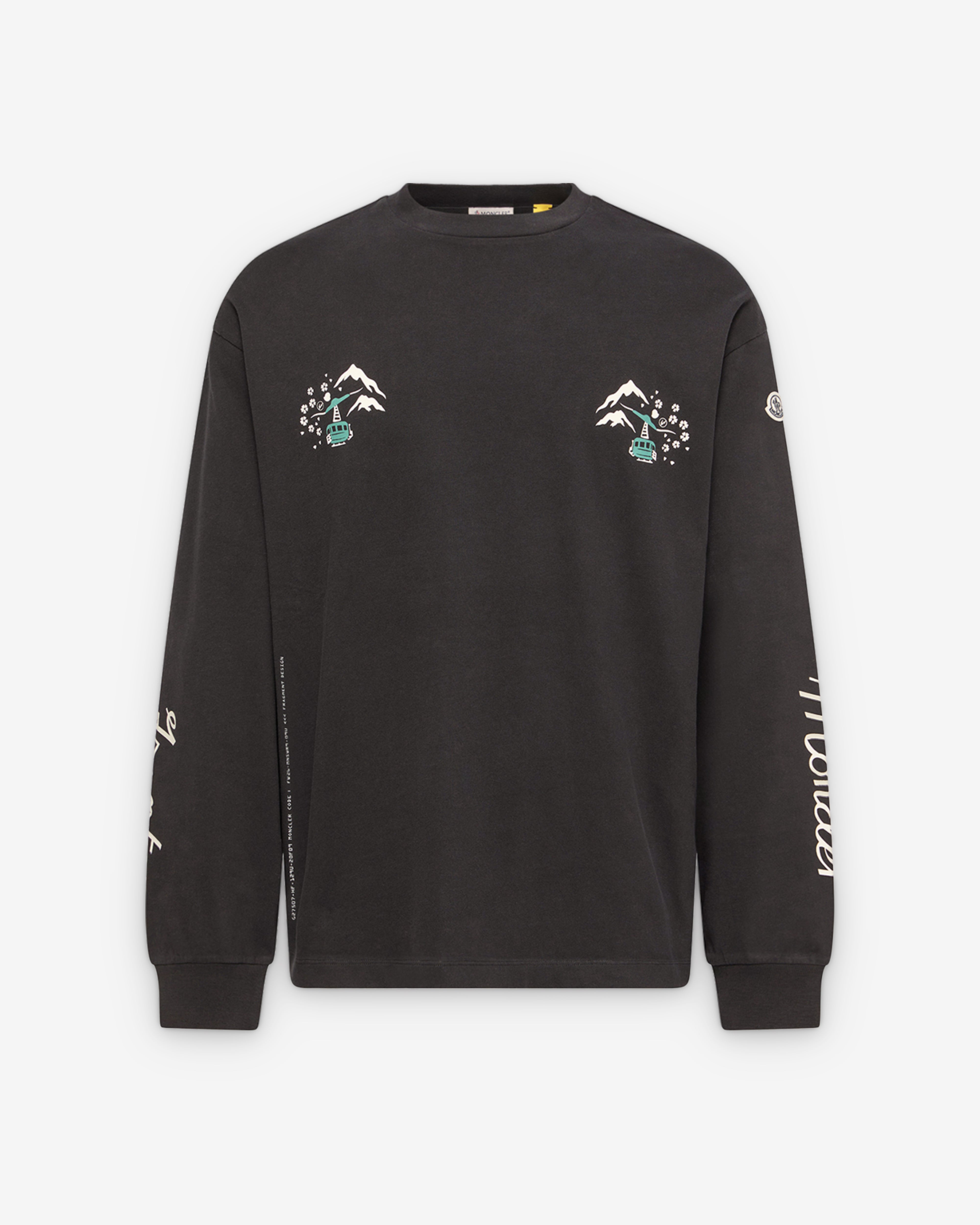 Moncler: Men's Fragment Long Sleeve T-Shirt (Black) | Dover Street