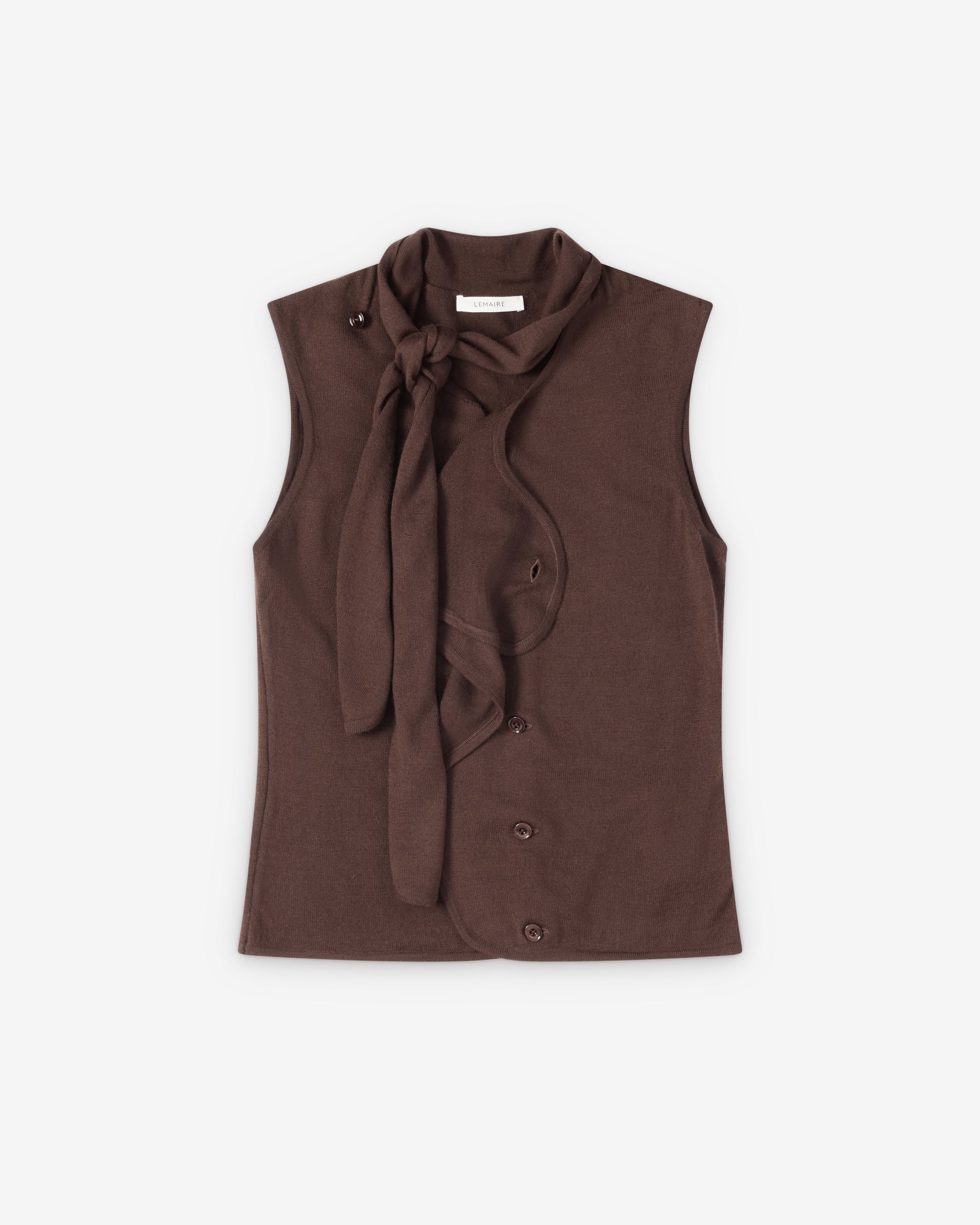 Lemaire - Women's Asymmetrical Vest - (Acajou) view 1, Click to Zoom in