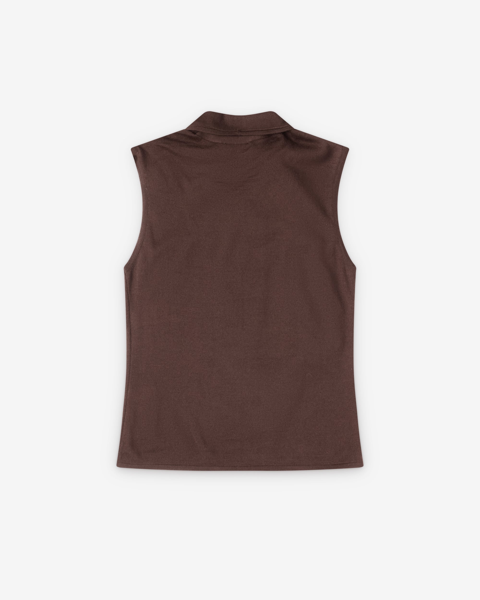 Lemaire - Women's Asymmetrical Vest - (Acajou) view 2, Click to Zoom in