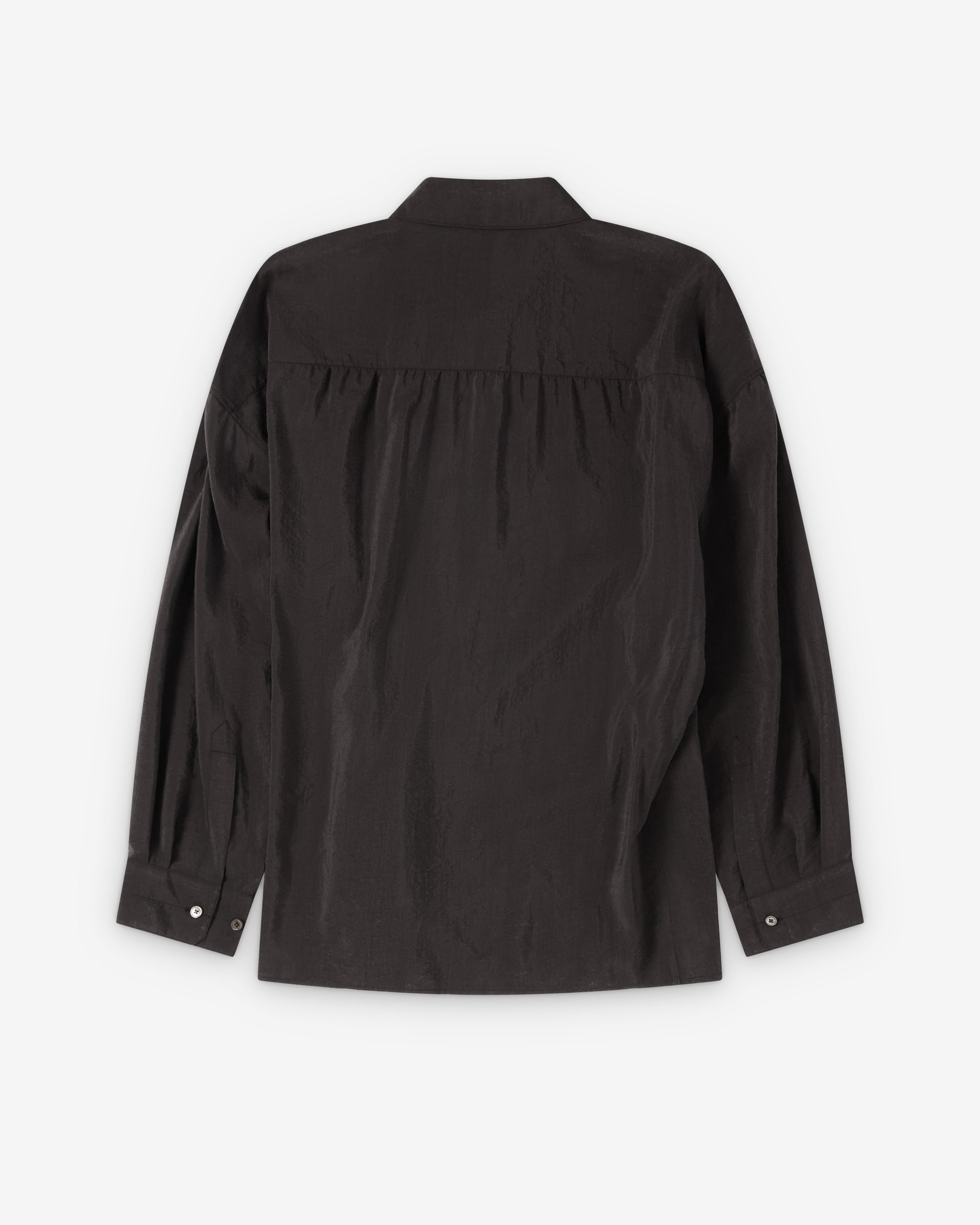 Lemaire - Women's Straight Collar Twisted Shirt - (Licorice) view 2, Click to Zoom in