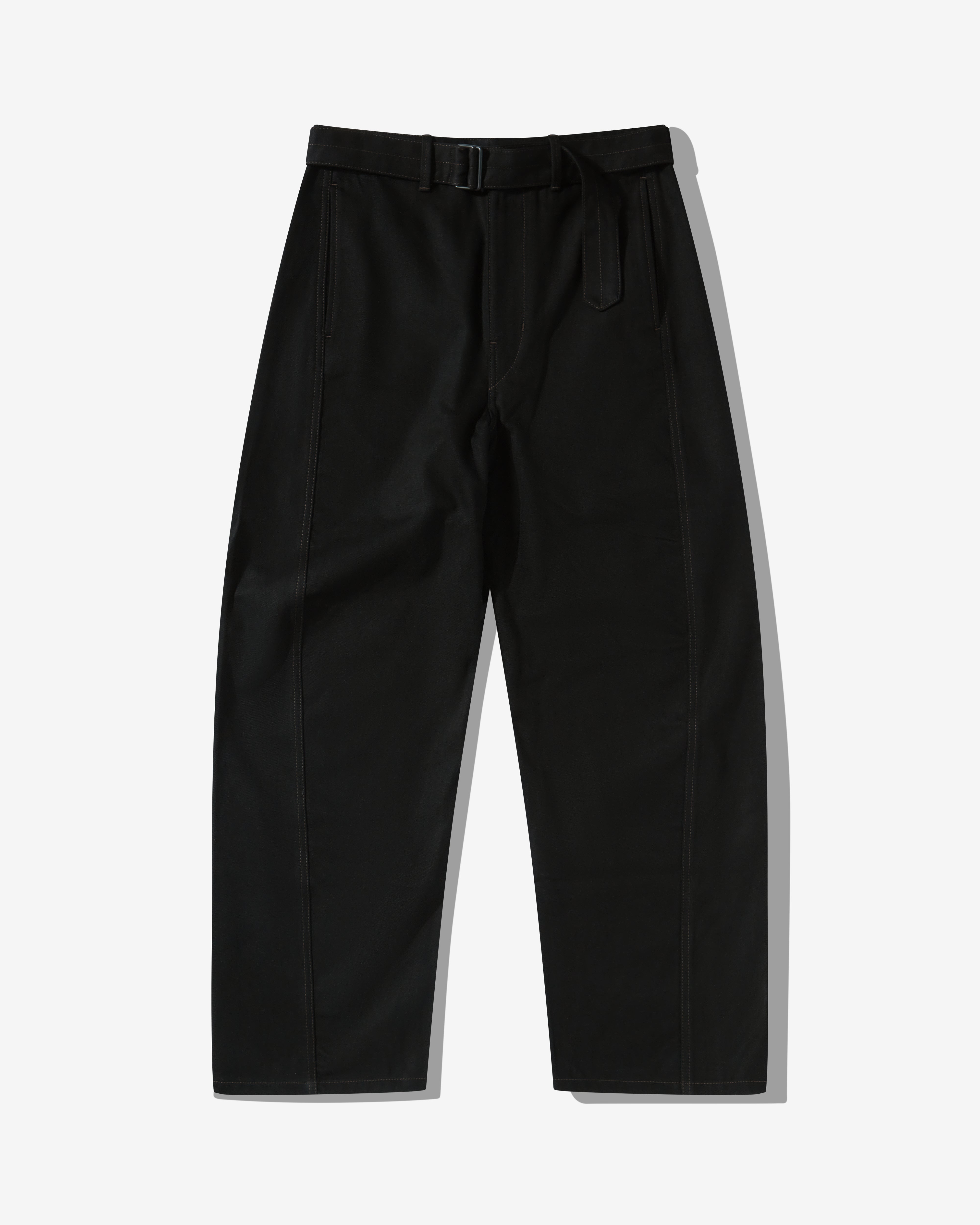 Lemaire: Men's Twisted Belted Pants (Black) | DSML E-SHOP