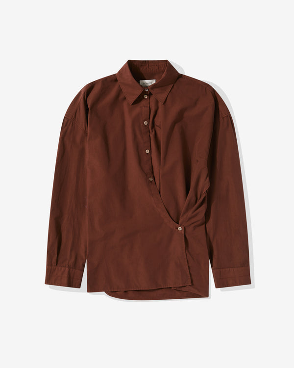 Lemaire - Women’s Straight Collar Twisted Shirt - (Cocoa Bean)