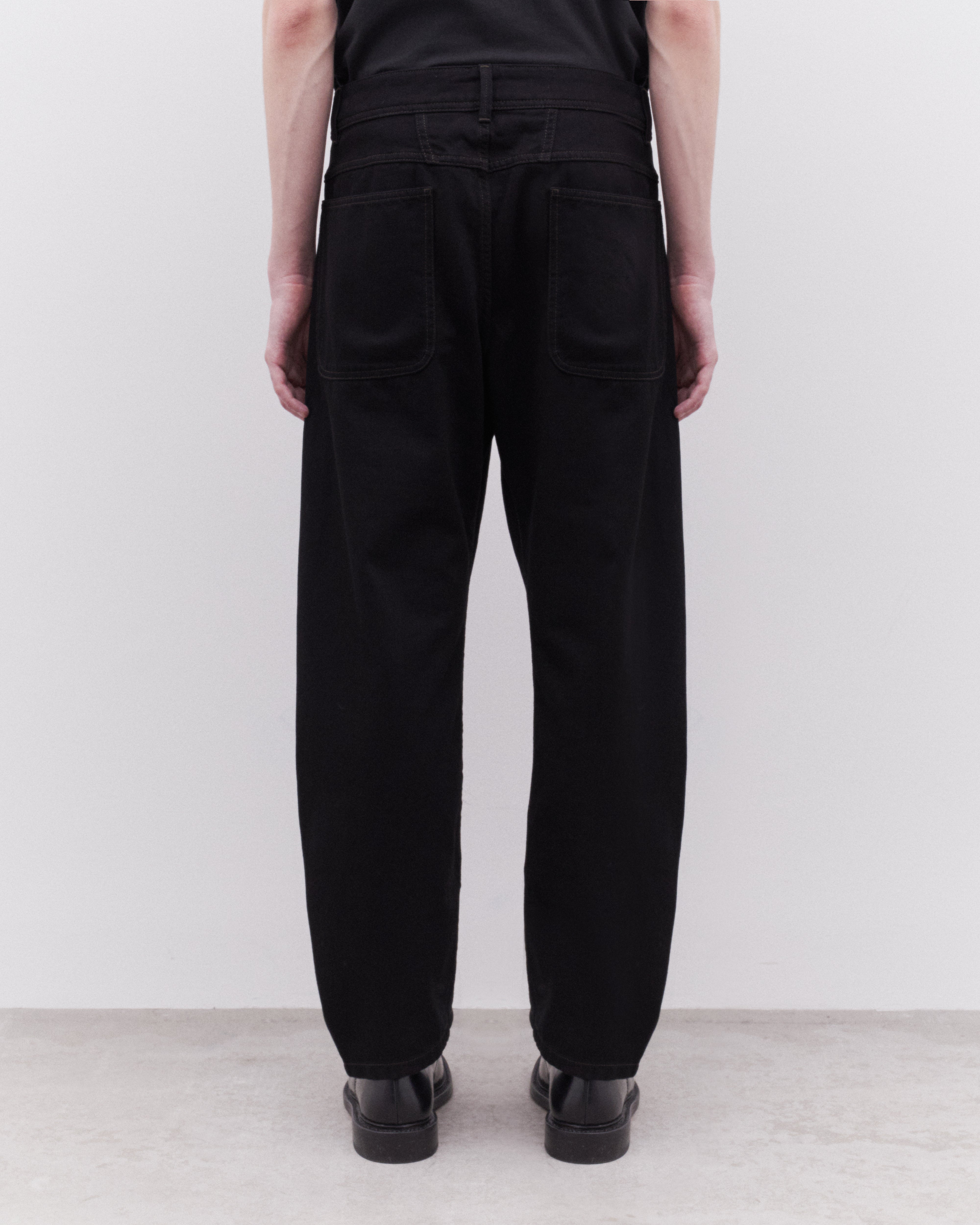 Lemaire: Men's Twisted Workwear Pants (Black) | DSML E-SHOP
