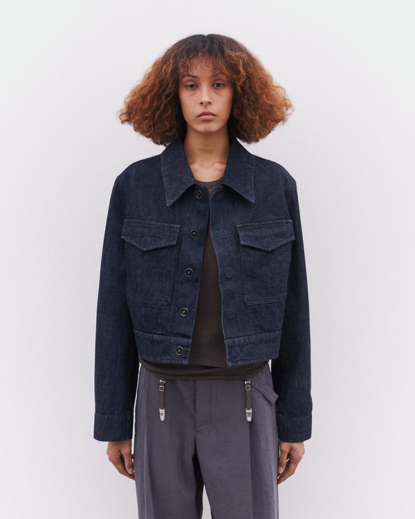 Lemaire - Women’s Two Pocket Cropped Jacket - (Denim Indigo)