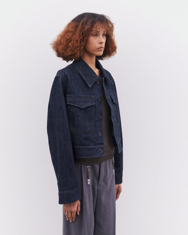 Lemaire - Women’s Two Pocket Cropped Jacket - (Denim Indigo)