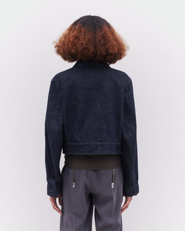 Lemaire - Women’s Two Pocket Cropped Jacket - (Denim Indigo)