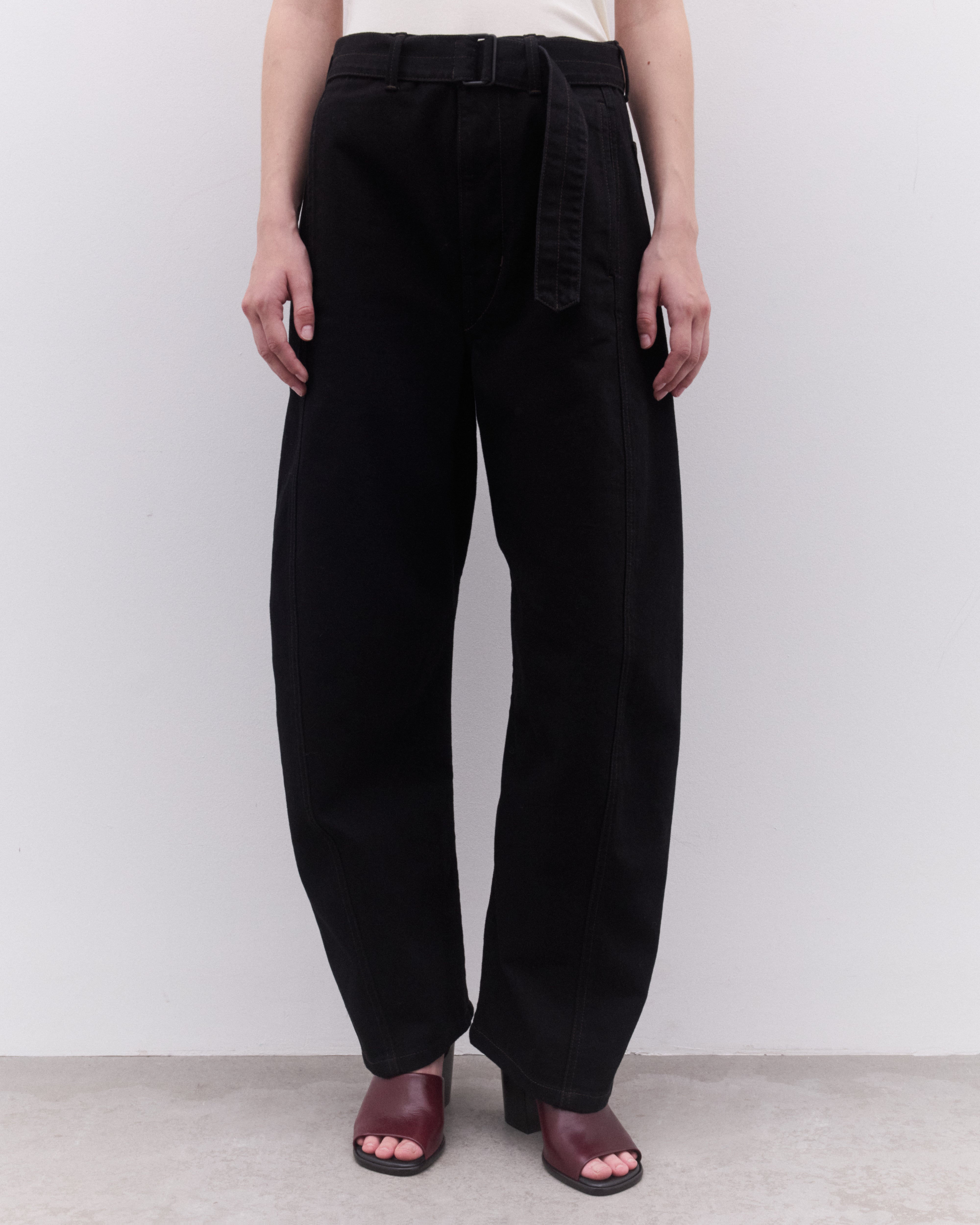Lemaire: Women's Twisted Belted Pants (Black) | Dover Street