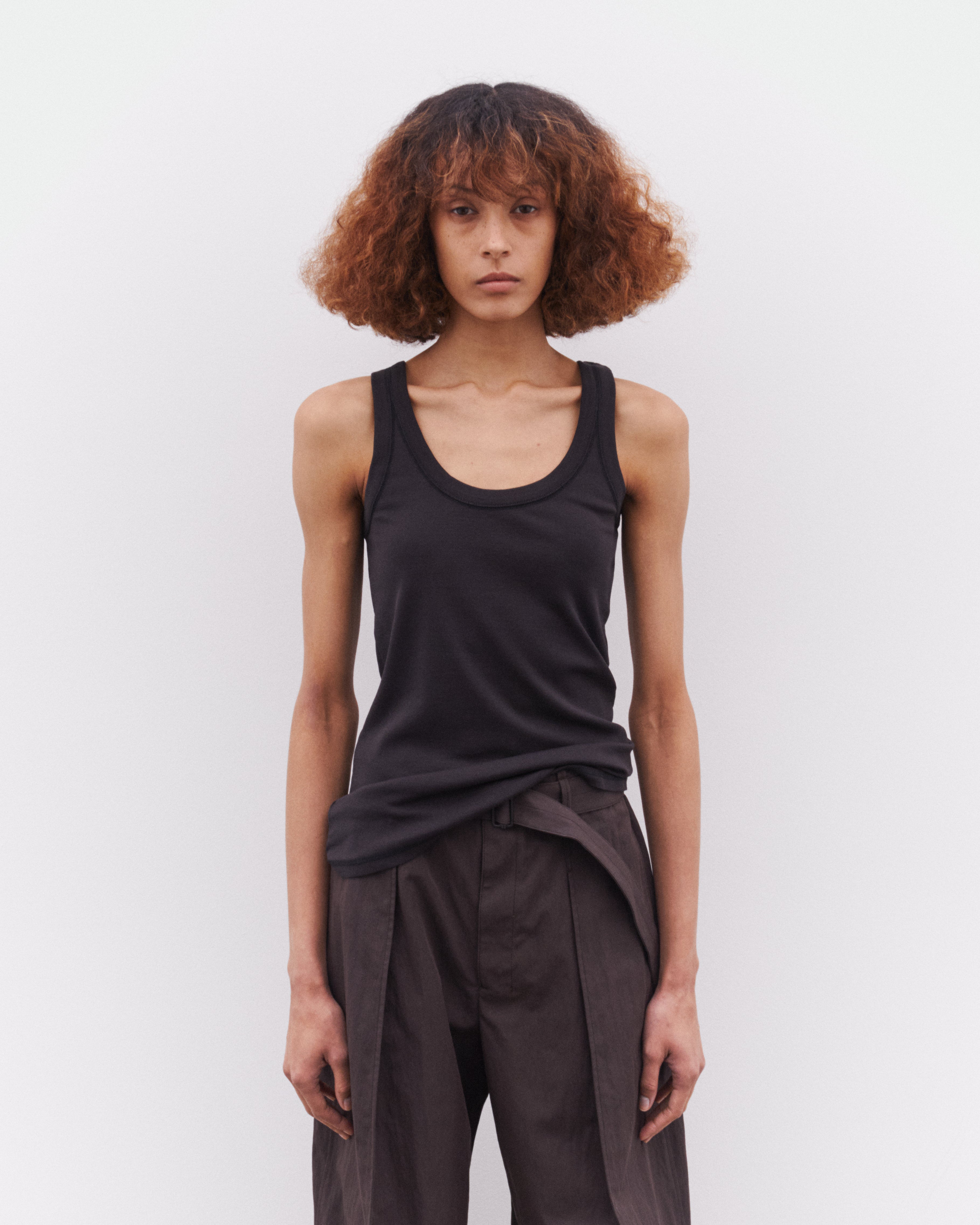 Lemaire: Women's Rib Tank Top (Black) | Dover Street Market London