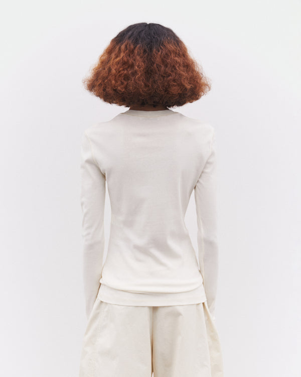 Lemaire - Women’s Rib Long Sleeve T-Shirt - (Light Cream)