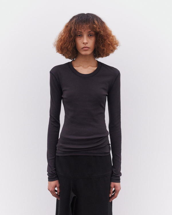 Lemaire - Women’s Rib Long Sleeve T-Shirt - (Charcoal)