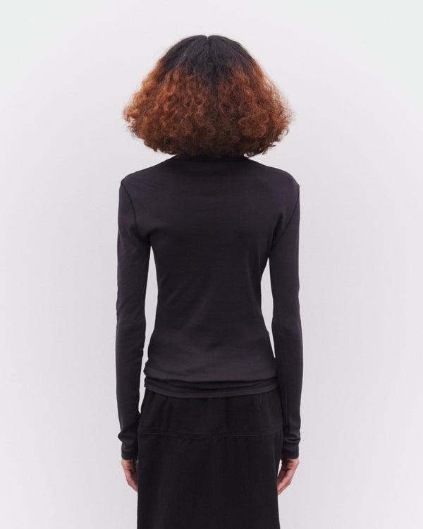 Lemaire - Women’s Rib Long Sleeve T-Shirt - (Charcoal)