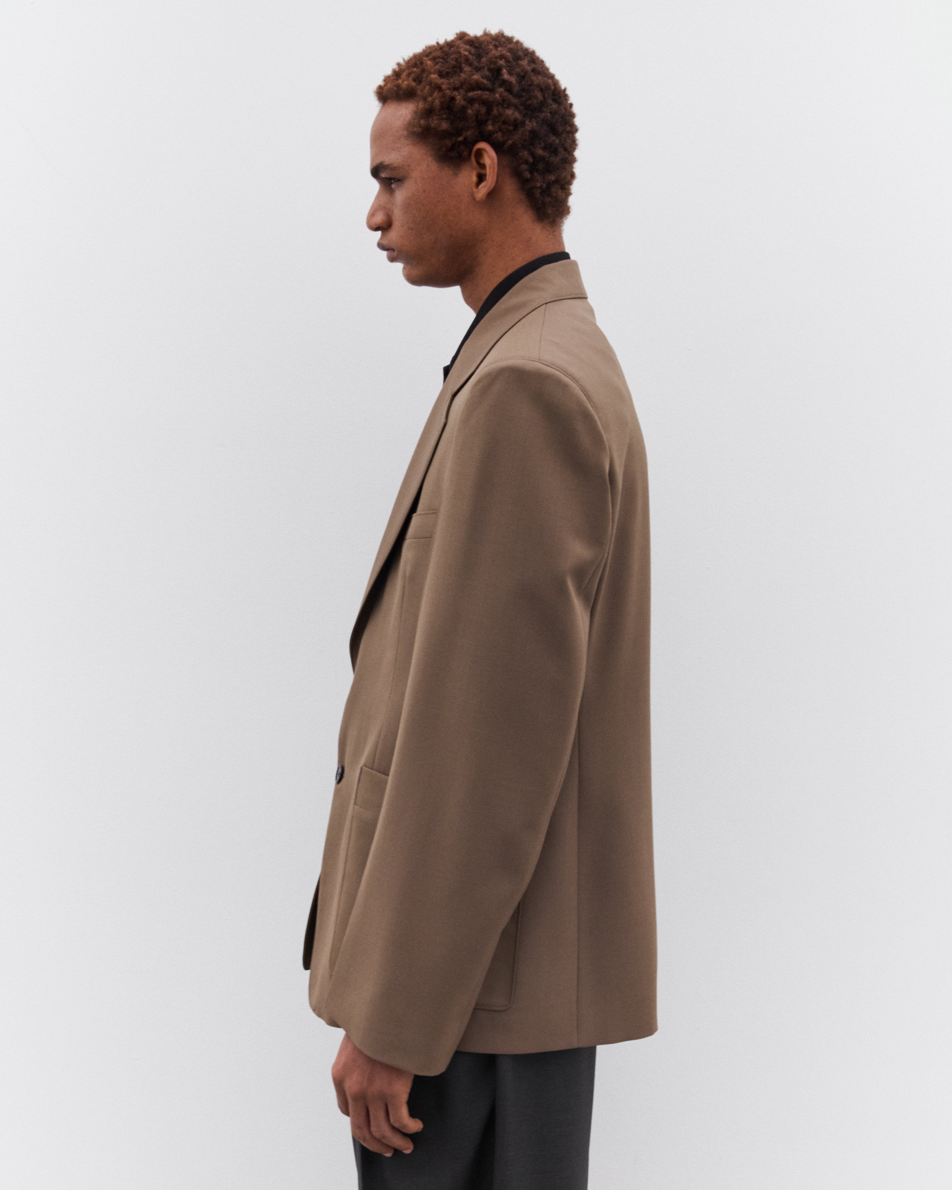 Lemaire: Men's Tailored Single Breasted Jacket (Taupe Melange
