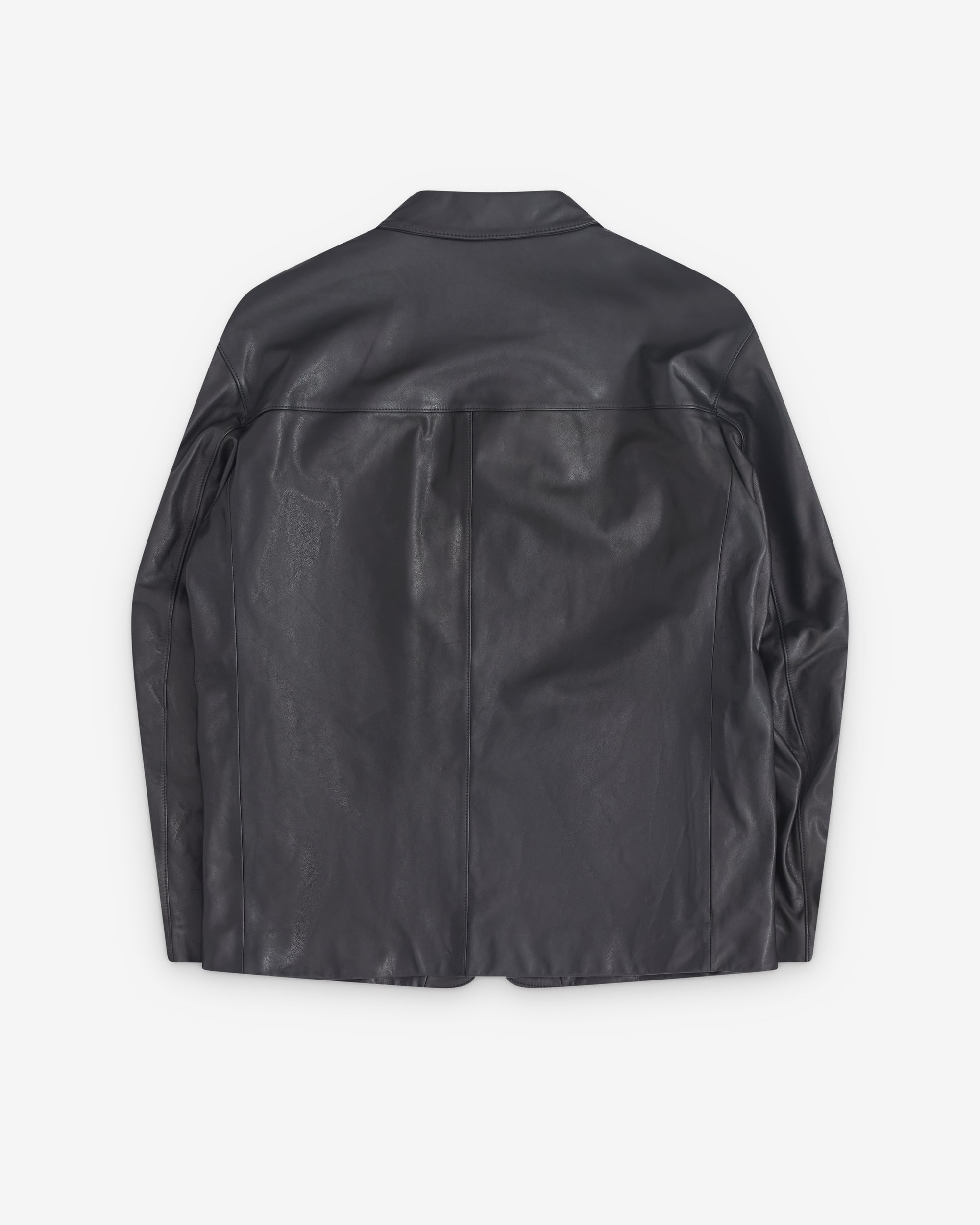 Lemaire: Men's Leather SB Jacket (Black) DSML E-SHOP
