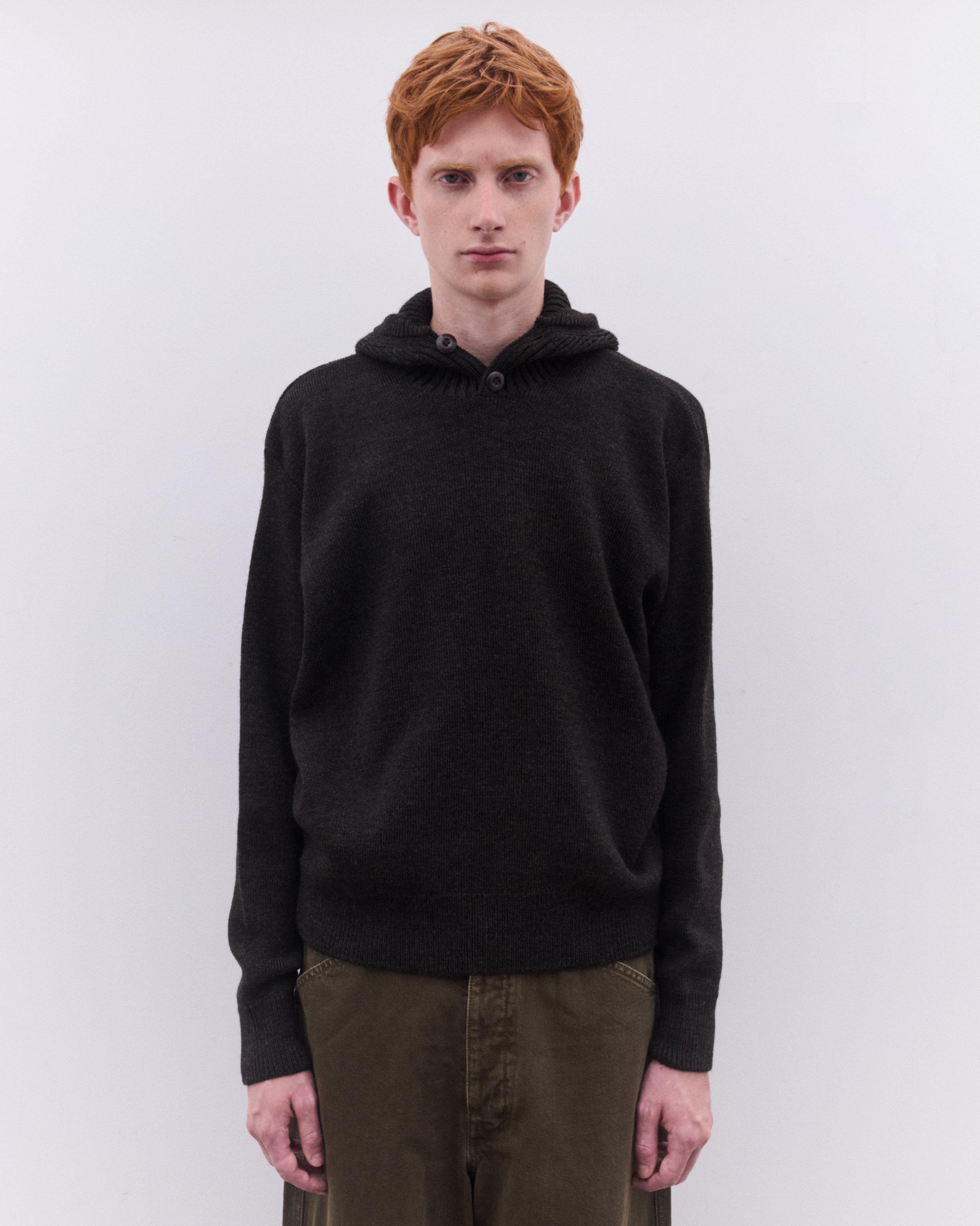 トップス Lemaire HOODED SWEATER dark espresso Lemaire: Men's Hooded Sweater (Dark Espresso) | DSML E-SHOP