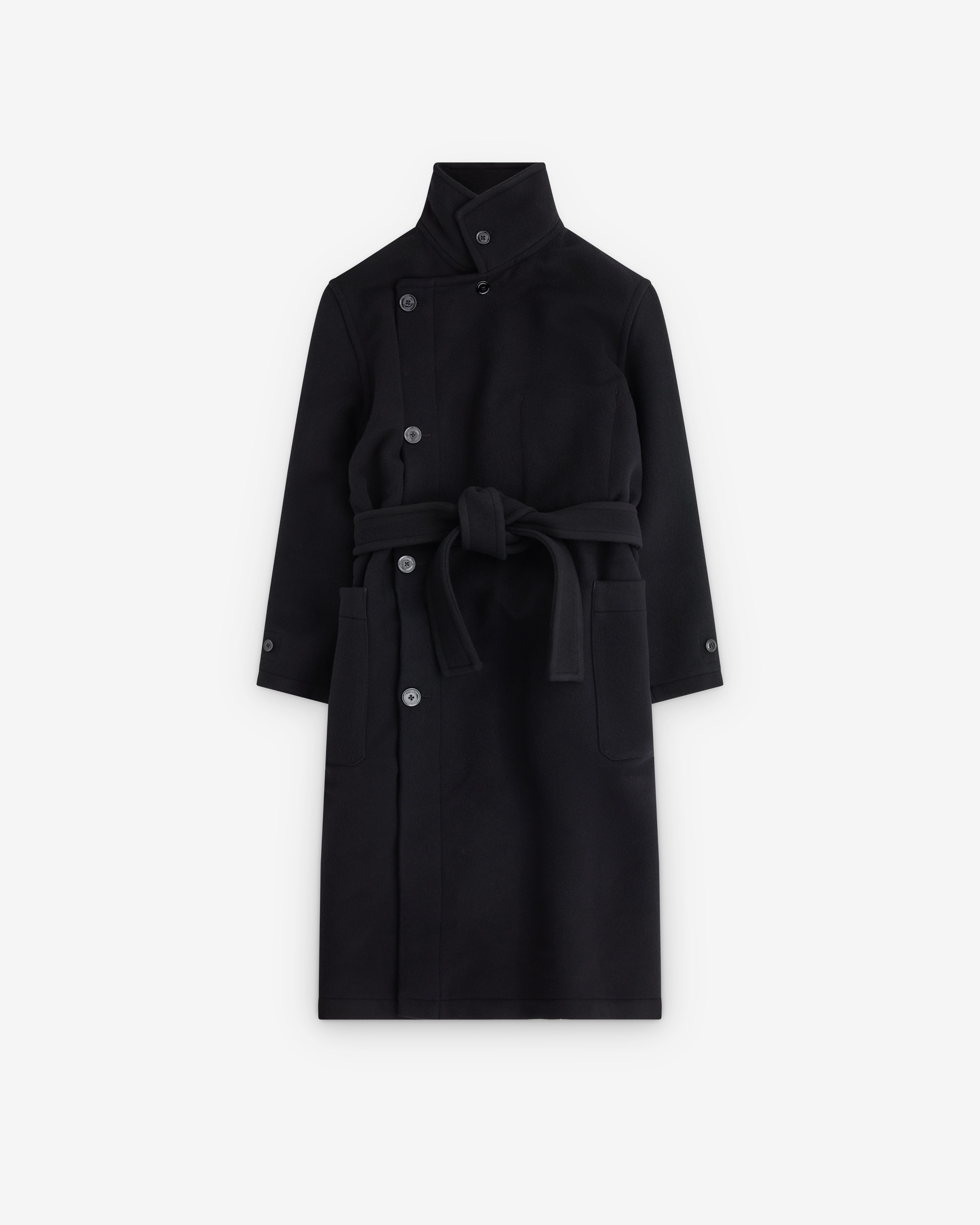 Lemaire: Women's Wrap Coat (Black) | DSML E-SHOP