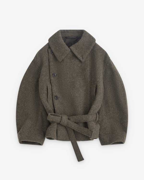 Lemaire - Women’s Short Asymmetric Bathrobe Coat - (Dark Khaki)