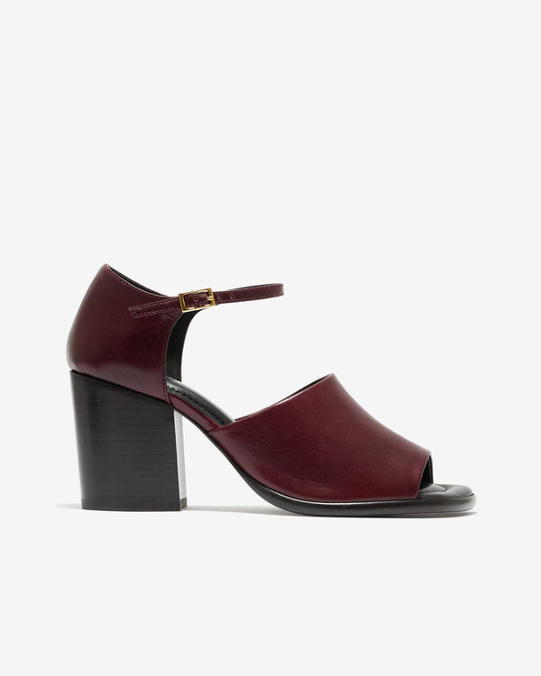 Lemaire - Women’s Square Heeled Sandals 80 - (Burgundy)