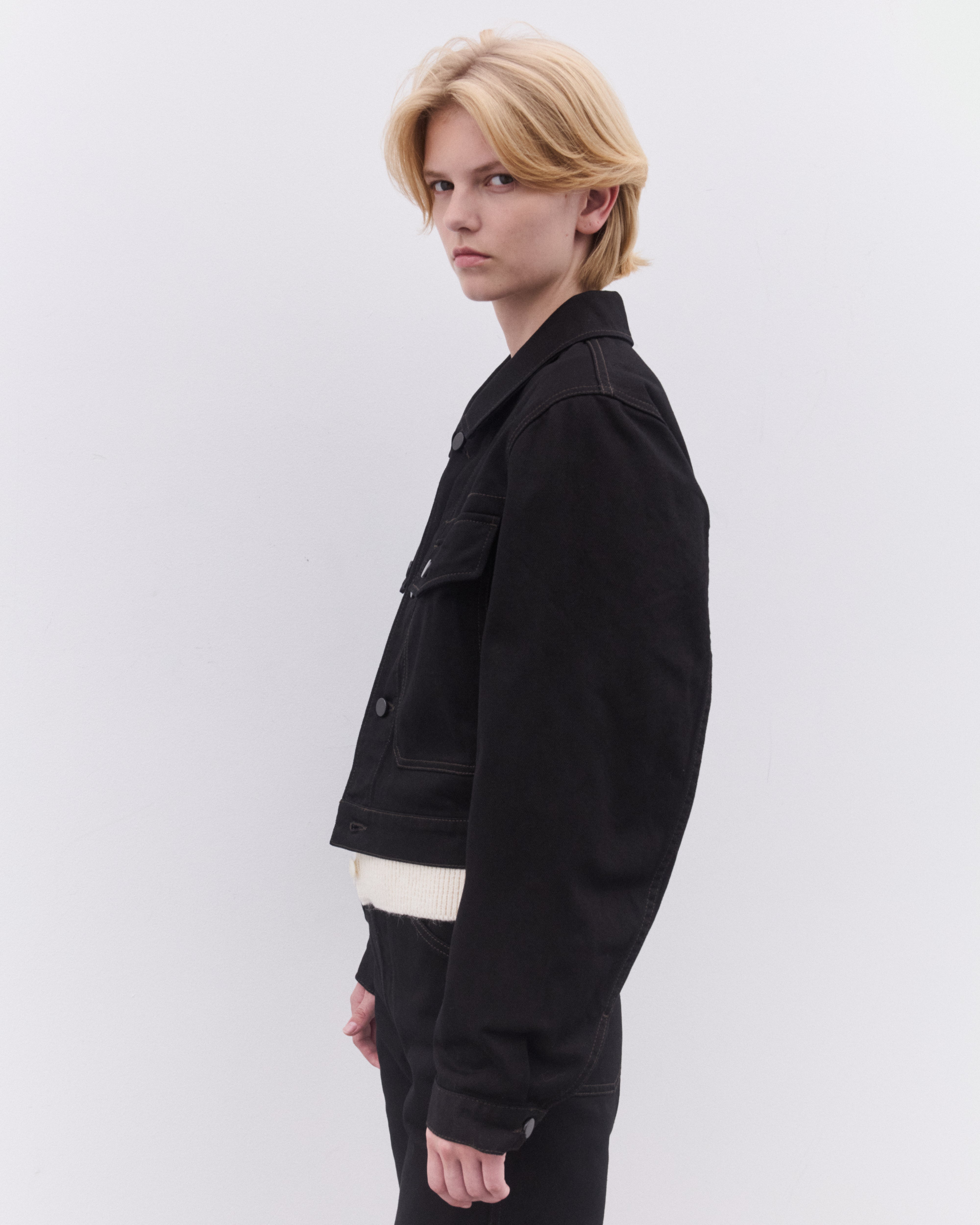 Lemaire: Women's Cropped Blouson (Black) | DSML E-SHOP