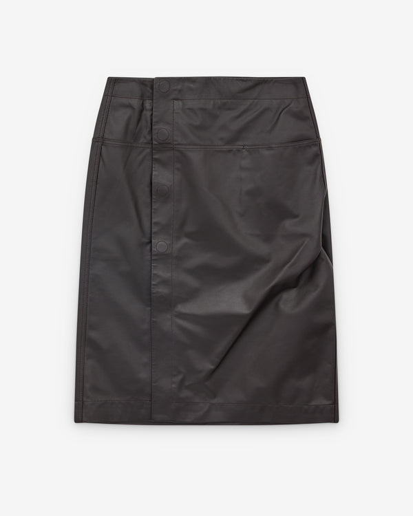Lemaire - Women’s Leather Wrapover Skirt - (Black)