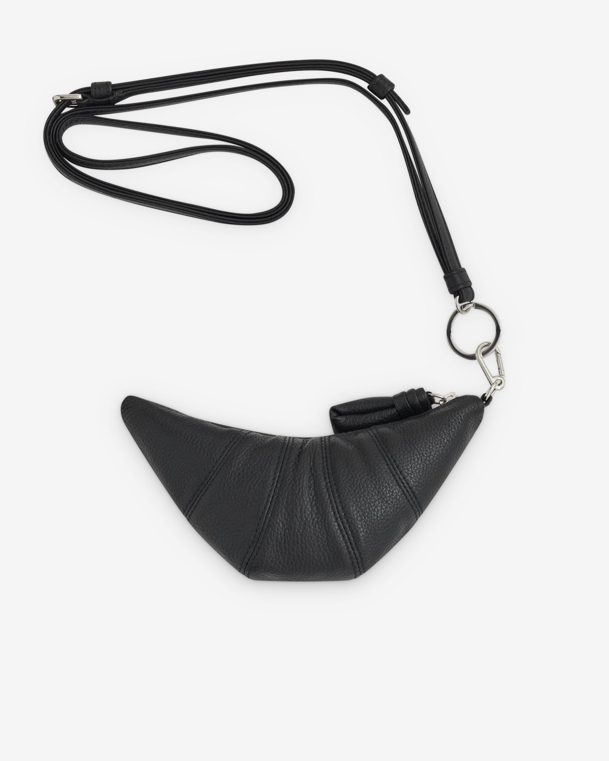 Lemaire: Women's Grained Leather Cross-Body Croissant Coin Purse