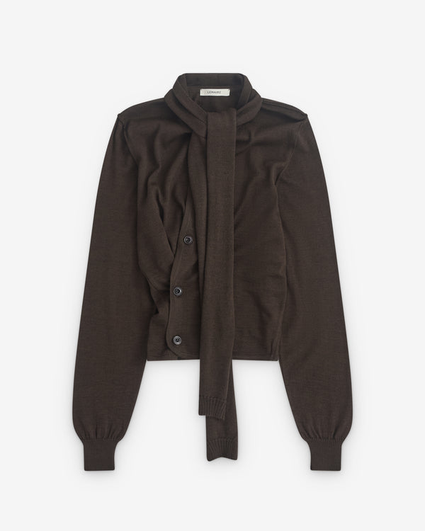 Lemaire - Women’s Twisted Cardigan With Scarf - (Dark Cocoa)