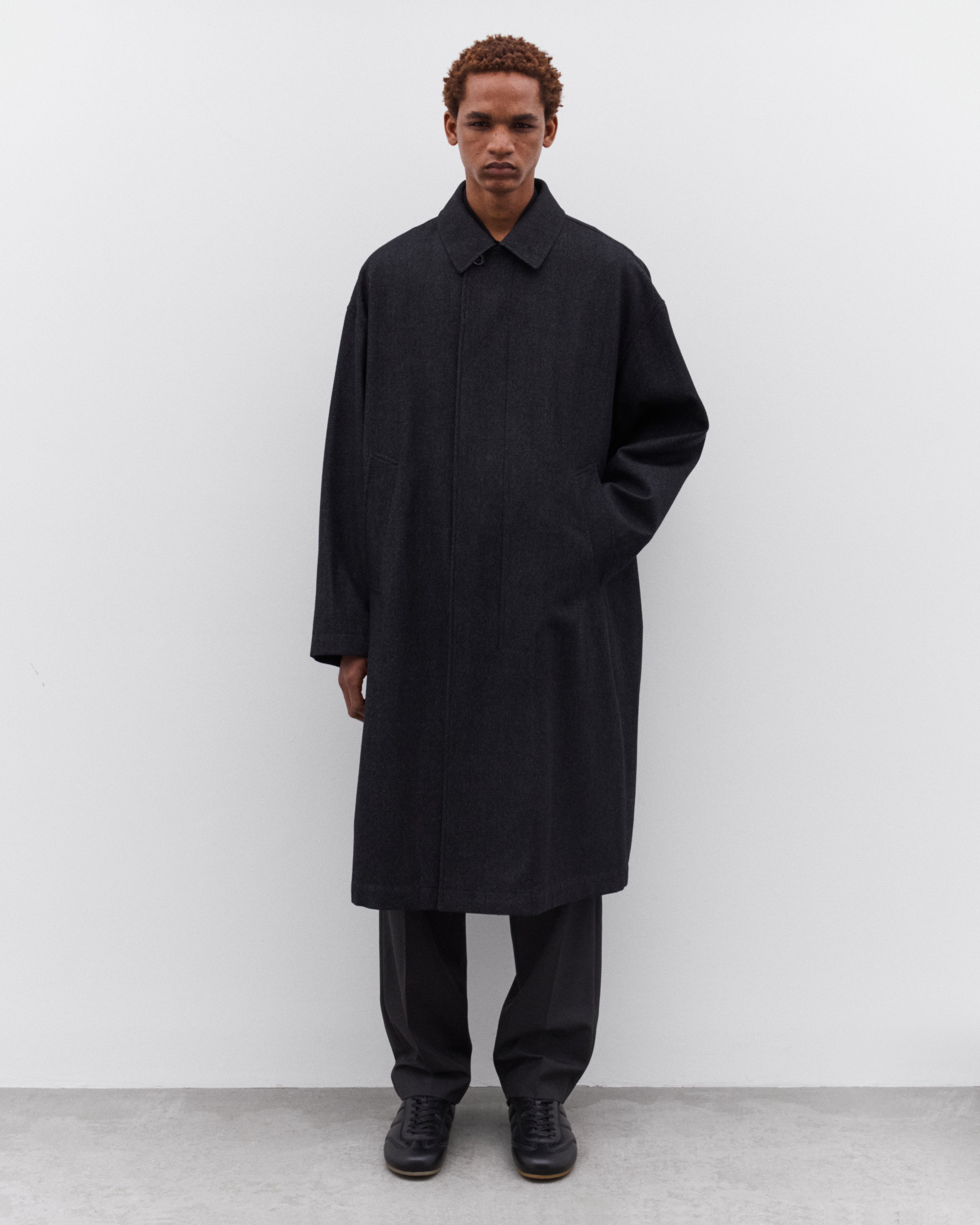 Lemaire: Men's Overcoat (Black) | DSML E-SHOP