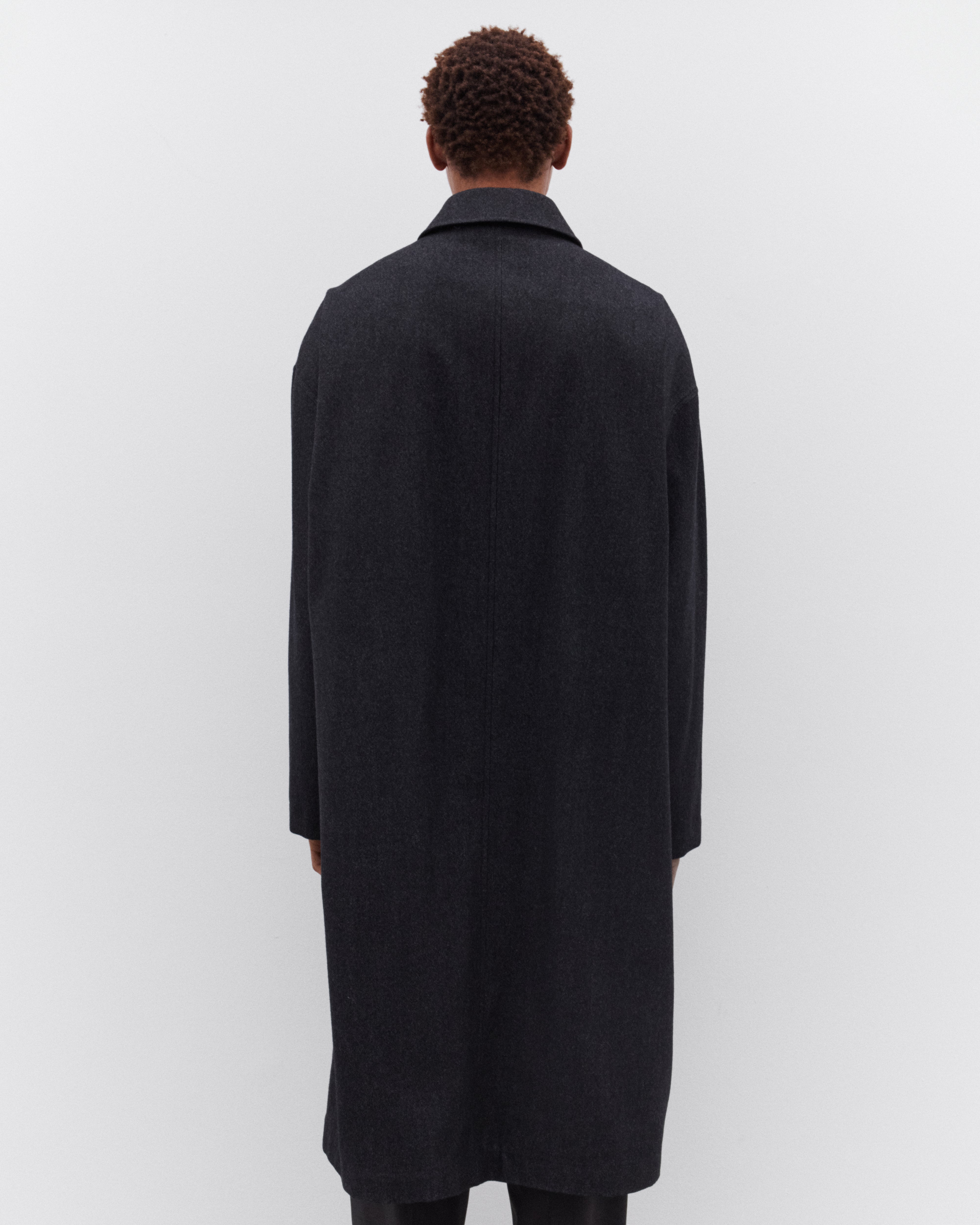 Lemaire: Men's Overcoat (Black) | DSML E-SHOP