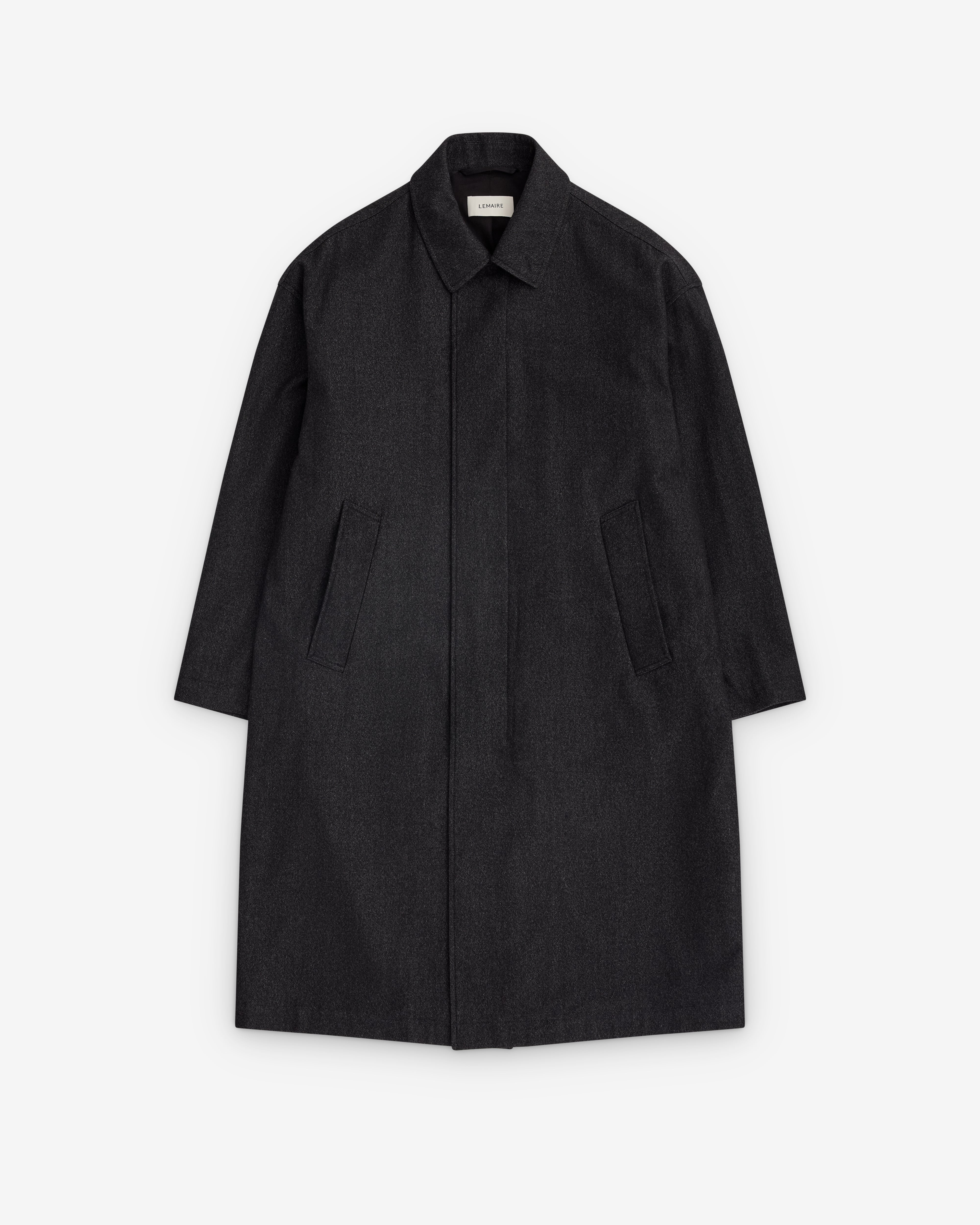 Lemaire: Men's Overcoat (Black) | DSML E-SHOP