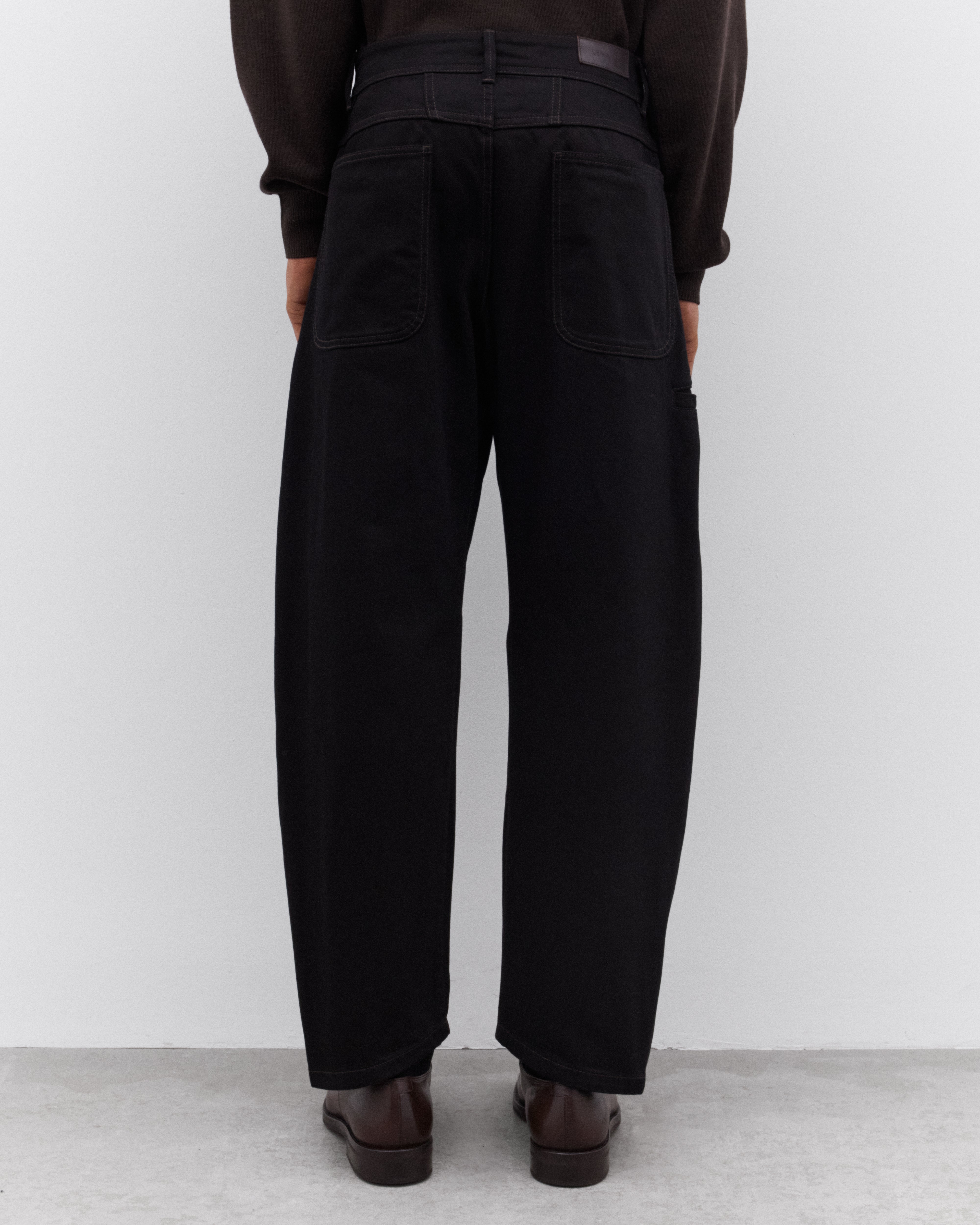 Lemaire: Men's Twisted Workwear Pants (Black) | DSML E-SHOP