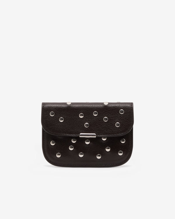 Lemaire  - Women's Soft Tab Studs Dots Card Holder - (Dark Chocolate)