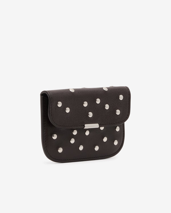 Lemaire  - Women's Soft Tab Studs Dots Card Holder - (Dark Chocolate)