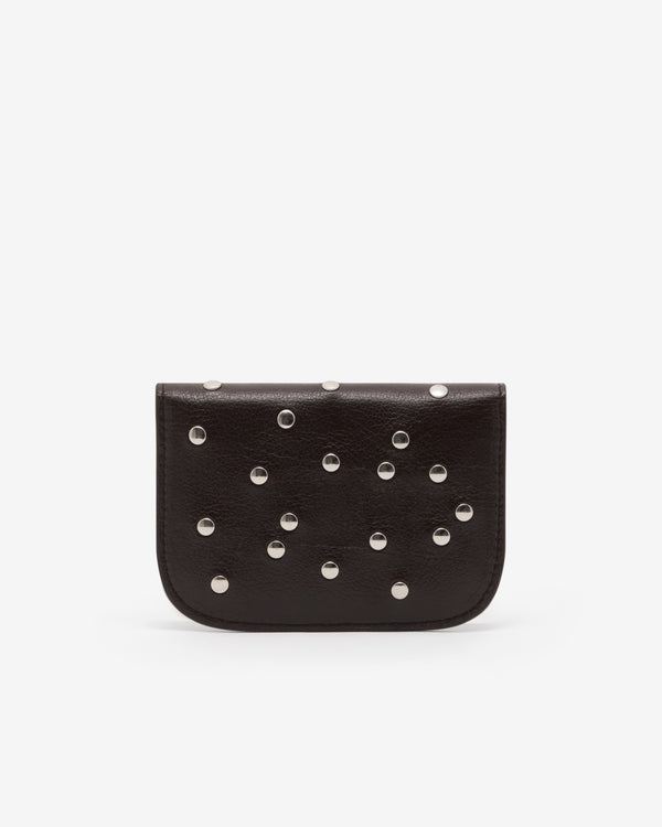 Lemaire  - Women's Soft Tab Studs Dots Card Holder - (Dark Chocolate)