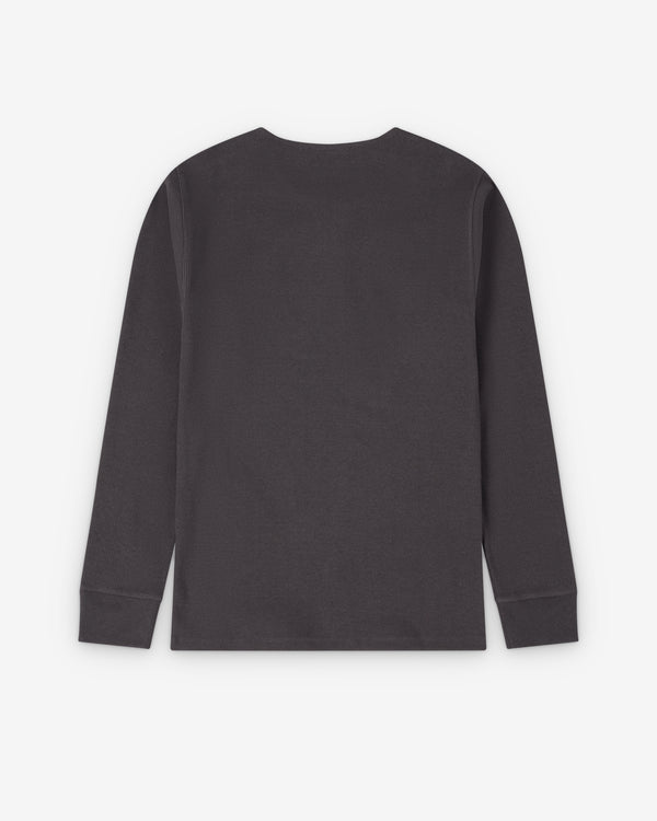 Lemaire  - Men's Long Sleeve Henley - (Basalt)