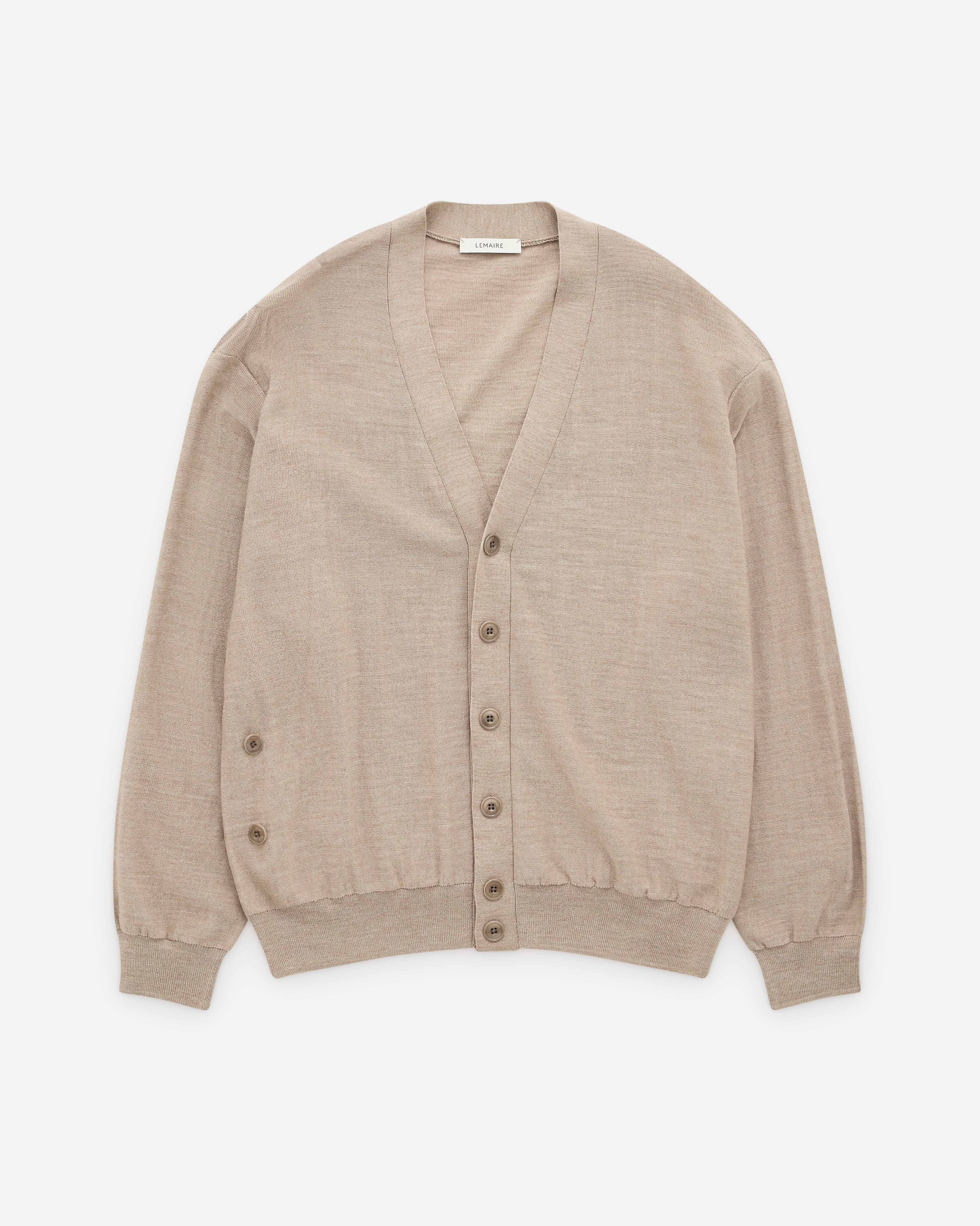 Lemaire: Women's Relaxed Twisted Cardigan (Light Taupe) | DSML E-SHOP