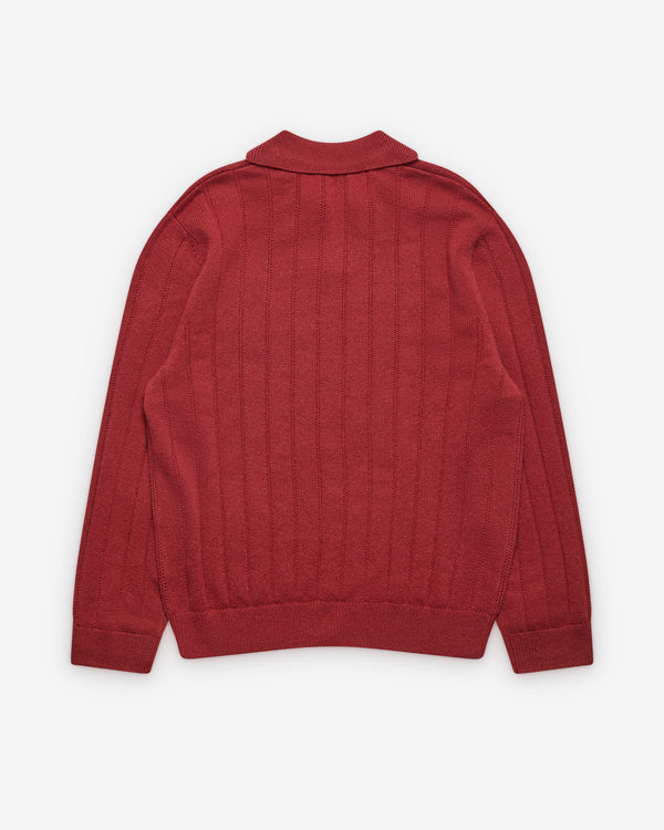 Le Kasha - Men's Sweater With Collar - (Red)