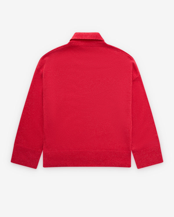 Le Kasha - Women's Turtleneck Sweater - (Cherry)