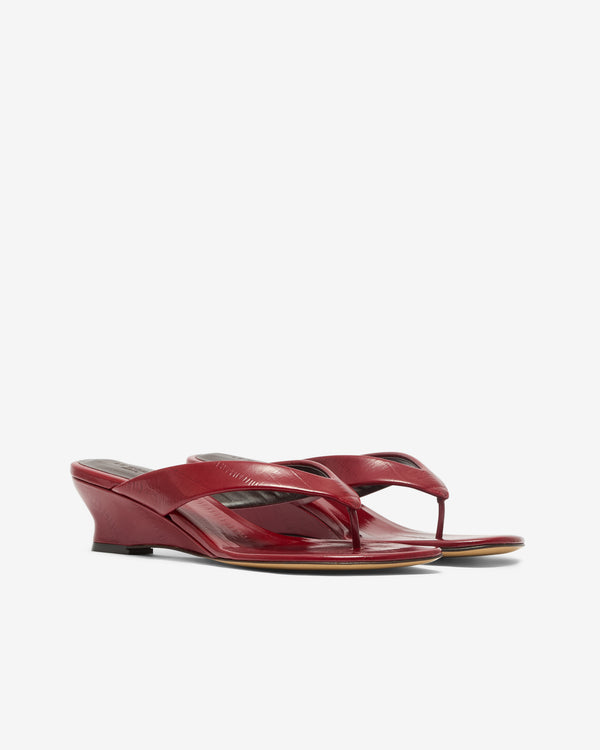 Le Monde Beryl - Women's Micro Wedge Thong Sandal - (Oxblood)