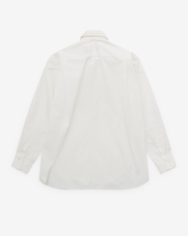 Litkovska - Women’s Double Collar Poplin Shirt - (White)