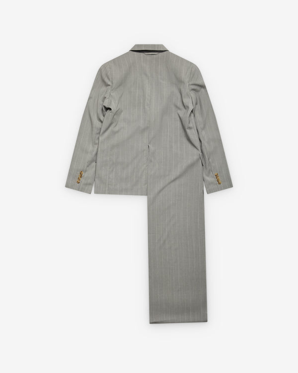 Litkovska - Women's Scarf-Lapel Deconstructed Jacket - (Grey)