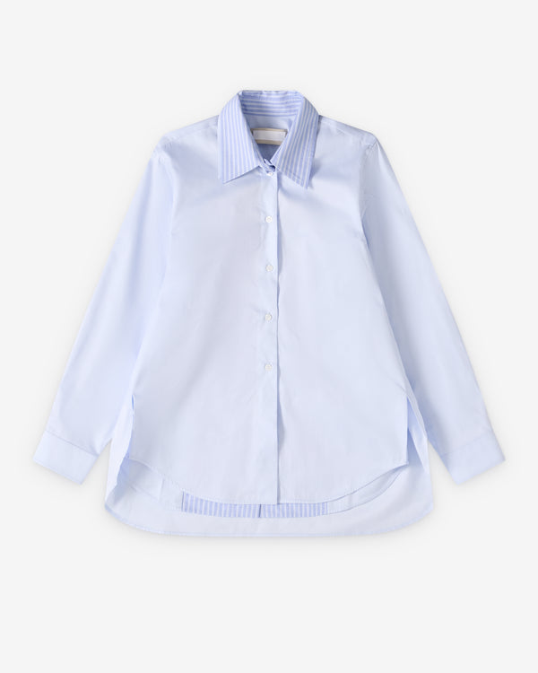 Litkovska - Women's Double Collar Poplin Shirt - (Blue)