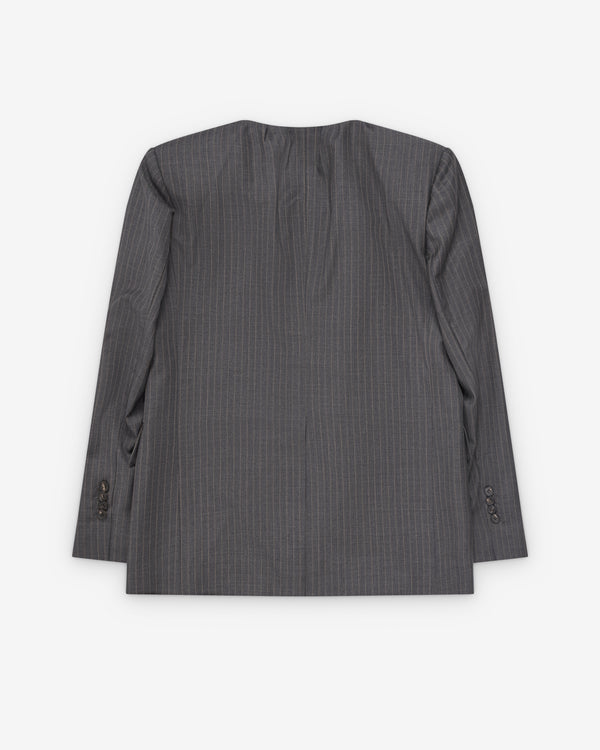 Litkovska - Women's Draped Neck Tailored Jacket - (Grey)