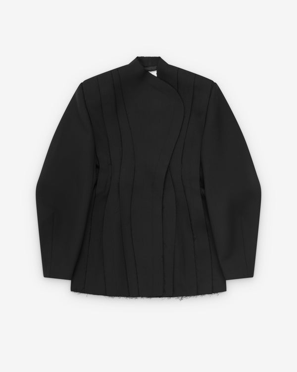 Litkovska - Women's Pleated Hourglass Peacoat - (Black)
